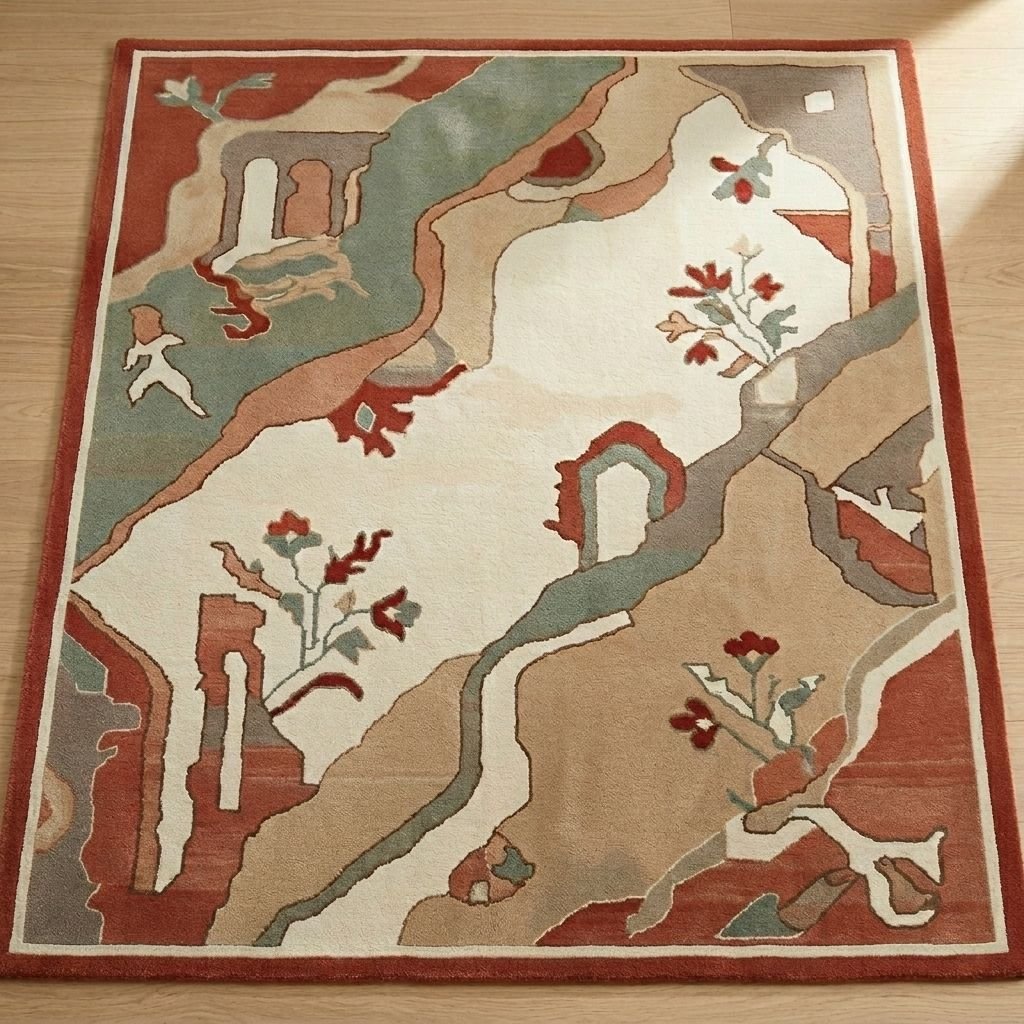 Factory Supply Handmade Abstract Art Tufted Wool Cotton Rug Custom Size Multicolor Modern Pattern Carpet Luxury Area Rugs